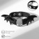 Bracelet Leather "Bat", black color in silver