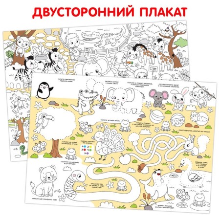 Reusable coloring "Zoo"-1