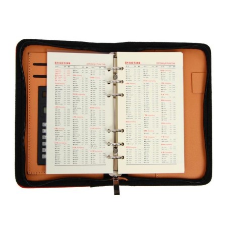 Organizer on the rings A6, 96 sheets in a ruler, on a zipper from 3 sides, leatherette, mix-12