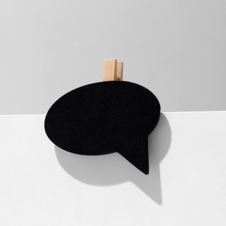 Cretaceous price tag on the clothespin "Oval", 4 pcs. in a set, 1.5 × 6 × 6 cm, black color-1