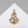 Brooch "Anchor" retro, white color in black gold