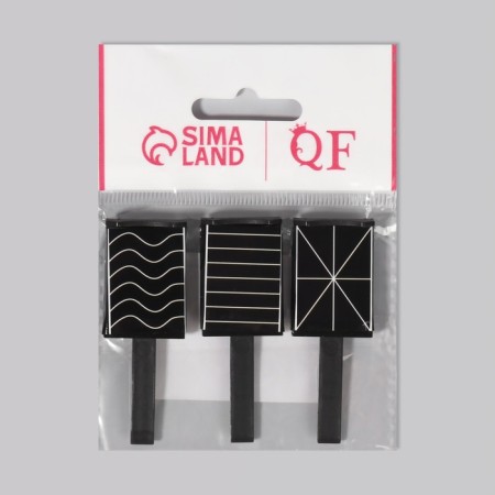 Set of magnets for varnish, 3 types, 6 × 2 cm, black color-3