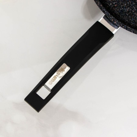 Granite Star pan, d = 26 cm, glass cover, anti -stick coating, black color-3