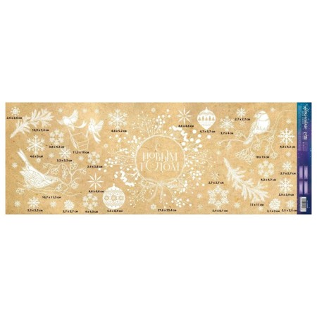 Vinyl stickers on the windows "Winter Wreath", reusable, 70 x 25 cm, New Year-2