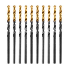 Сверло по металлу DENZEL 717204, HSS-Tin, Golden Tip, 10 штук, 2,5 мм