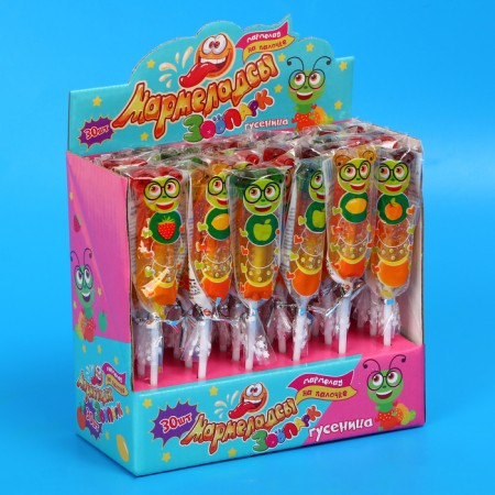 Marmalade Figure on the stick "Marmelads Zoo: Caterpillar", Assorted, 14 g