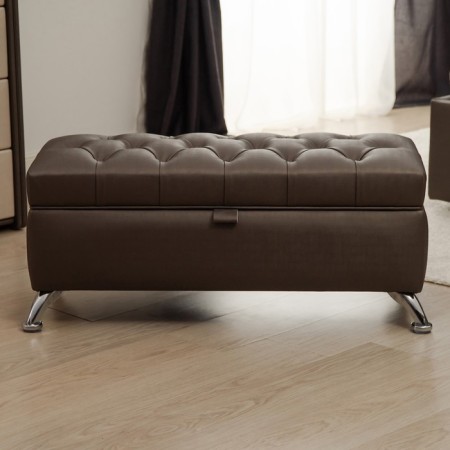 Rondel banquet with PM, 950 × 410 × 420 mm, eco -leather, color bitter chocolate