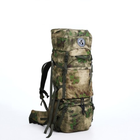 Tourist backpack, TAIF, 100 L, cord department, 2 outer pockets, green color/camouflage