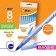 Ballic handle, blue ink, 1.0 mm, average letter, set of 8 pieces, bic round stic classic