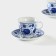 A set of tea ceramic shares "Russian pattern", 4 items: 2 cups 210 ml, 2 saucers d = 14.1 cm, blue blue color