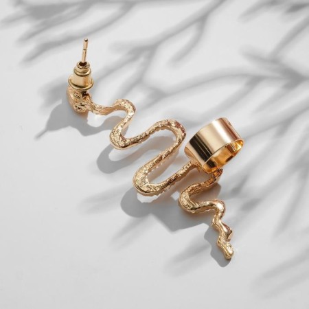 Earring "Kaff" Snake Anaconda, Color Gold-2