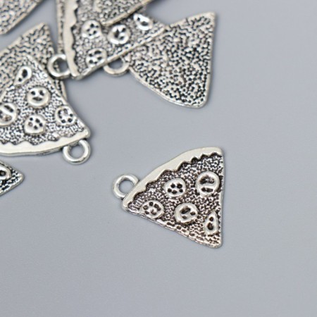 Decor for creativity Metal "A piece of pizza" silver G116B813 2x1.9 cm