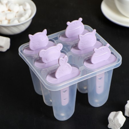 Ice Cream Form "Muzzle", 11 × 11 × 11 cm, 6 cells, color mix-4