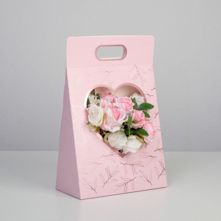Carriage for colors "Love", pink, 24 × 12.5 × 37 cm