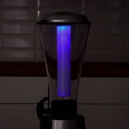 Pivnoye Tower "Metallic", 3 l, backlight flashes, 2 batteries, silver color-11