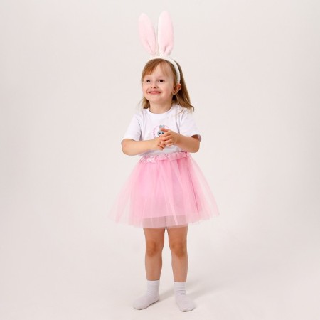 Carnival set "Sweet Bunny": T -shirt, Skirt, Running, Thermonacleka, Height 110-116 cm-3