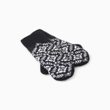Double female mittens, black color, river 18