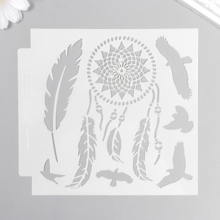 Stencil plastic "Dream Catcher" 13x13 cm-3