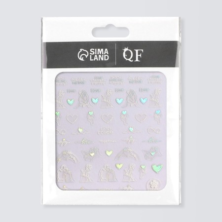 Nail stickers 10.2*8cm Together CJ-128 silver substrate QF-2