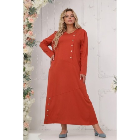 Female dress, size 52, terracotta color-11