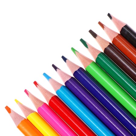 Pencils 12 colors, in a tube, hexagonal, wooden, abstraction-2