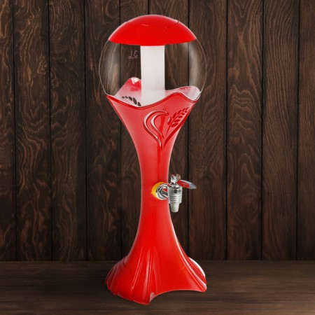 Beer Tower "Ball", 3 l, red color
