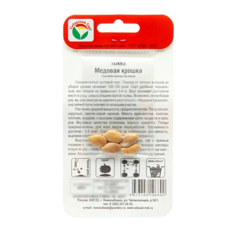 Seeds of pumpkin "Honey crumb", 5 pcs-4