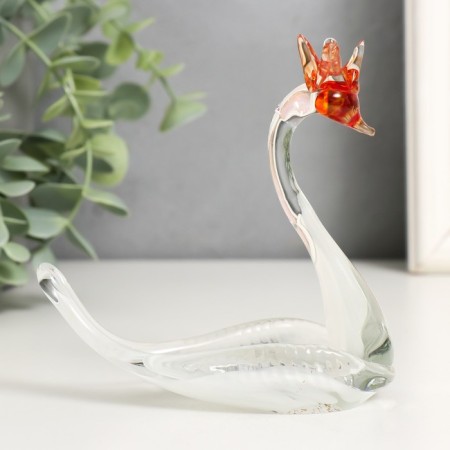 Souvenir "Swan" H 115 mm. (into glassbreed) kr/b-3