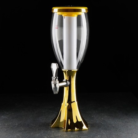 Beer Gold Tower, backlighting flask, 2 l, gold color-7