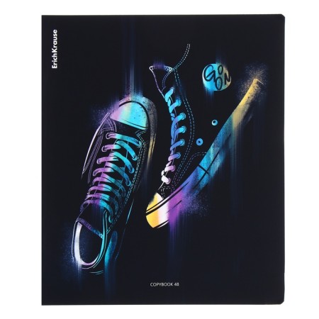 Notebook of 48 sheets in the Erichkrause "Sneakers", UV-Lyk, cover coated cardboard, offset block, mix-4