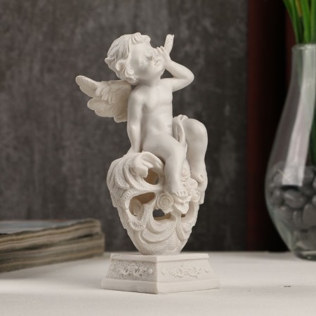 Polystone souvenir "Snowthrough angel on the openwork heart" 13x6x5.5 cm-3