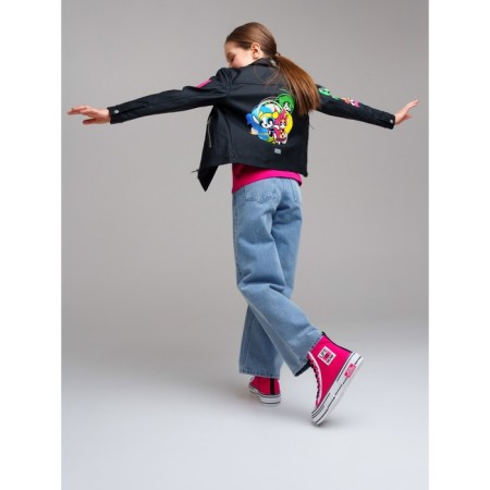 Eco -leather jacket for PlayTode girl, height 146 cm-6