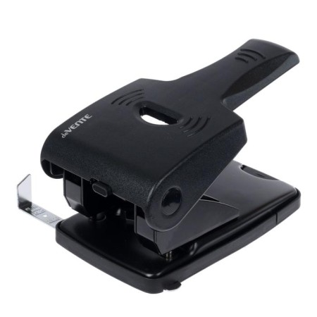 The hole is powerful for 65 sheets, Devente Stripe, with a ruler, reinforced case, black