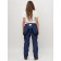 Semi-combinezone ski female, dark blue color, size 58