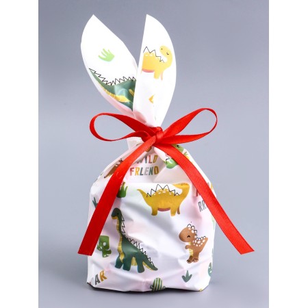 Polyethylene gift package with ears "Dinosaurs", 13 x 23 cm