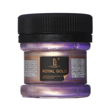 Acrylic paint 25ml, Luxart Royal Gold, highly metallized pigment, pearl gold-3