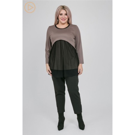 Women's tunic, size 54, brown color-1