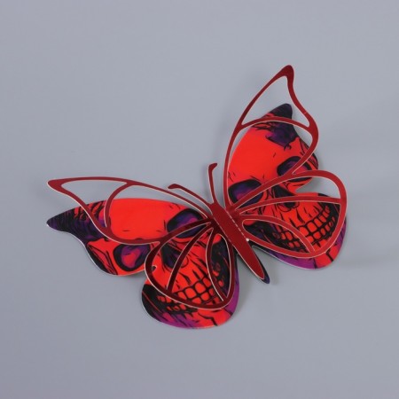 Stick paper, plastic "butterflies on Halloween" red set 12 pcs-1