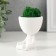 Kashpo concrete mini "Mr. Green Yog" with moss white 5.3x6x7 cm (moss green is stabilized.)