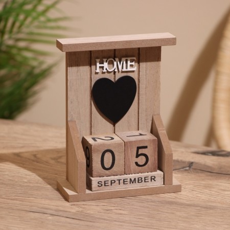 Souvenir Eternal calendar "Home", wood, 5x12x15.5 cm