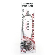 The leash of the steel Namazu Leader 1x7 Nylon Coated, D-0.36 mm, L-15 cm, T-16 kg, 3 pcs.