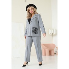 Female costume: jacket, trousers, size 48, gray color