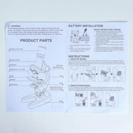 Microscope "Young Botanik" Frendering to x1200, orange, backlight-9