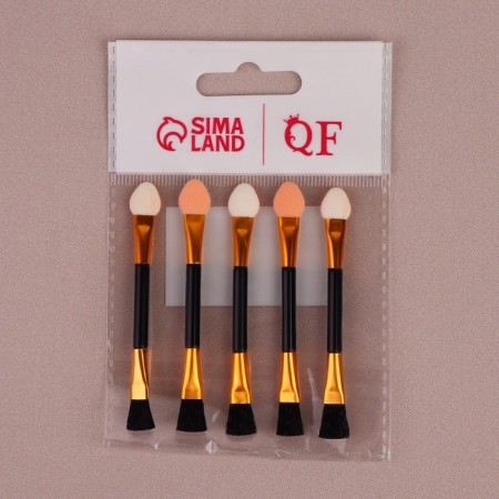 A set of applicators for shadows, with a brush, bilateral, 5 pcs, 7.5 cm, black/gold color-4