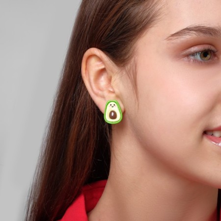 Earrings Plastic "Avocado" Sweet, Color-3