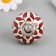 Handle for the casket ceramics, metal "red vegetable pattern" 4,1x4.1x6 cm