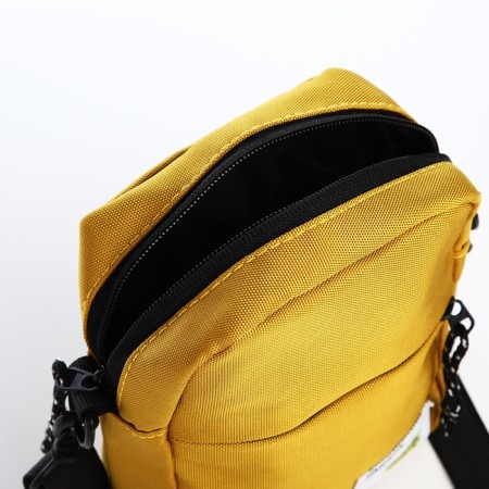 Youth bag with zipper, external pocket, mustard color-4