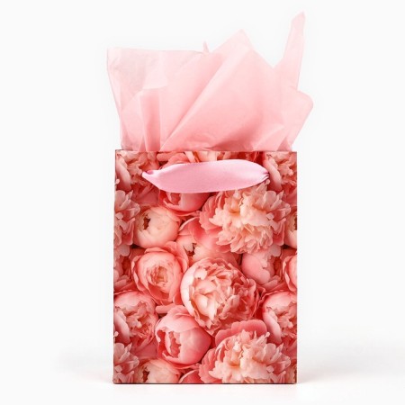 Packet laminated bilateral “peonies”, with quiet and postcard, S, 12 x 15 x 5.5-2