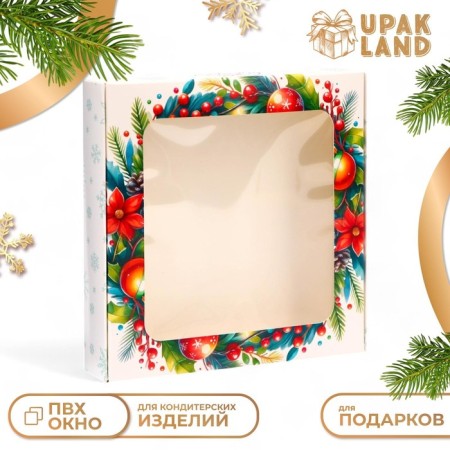 Gift box team with the window "Happy New Year!", 16 x 16 x 3 cm