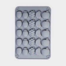 Форма для мармелада Доляна «Фрукты», силикон, 21,3×14,4×1,5 см, 25 ячеек (3×2 см), цвет серый